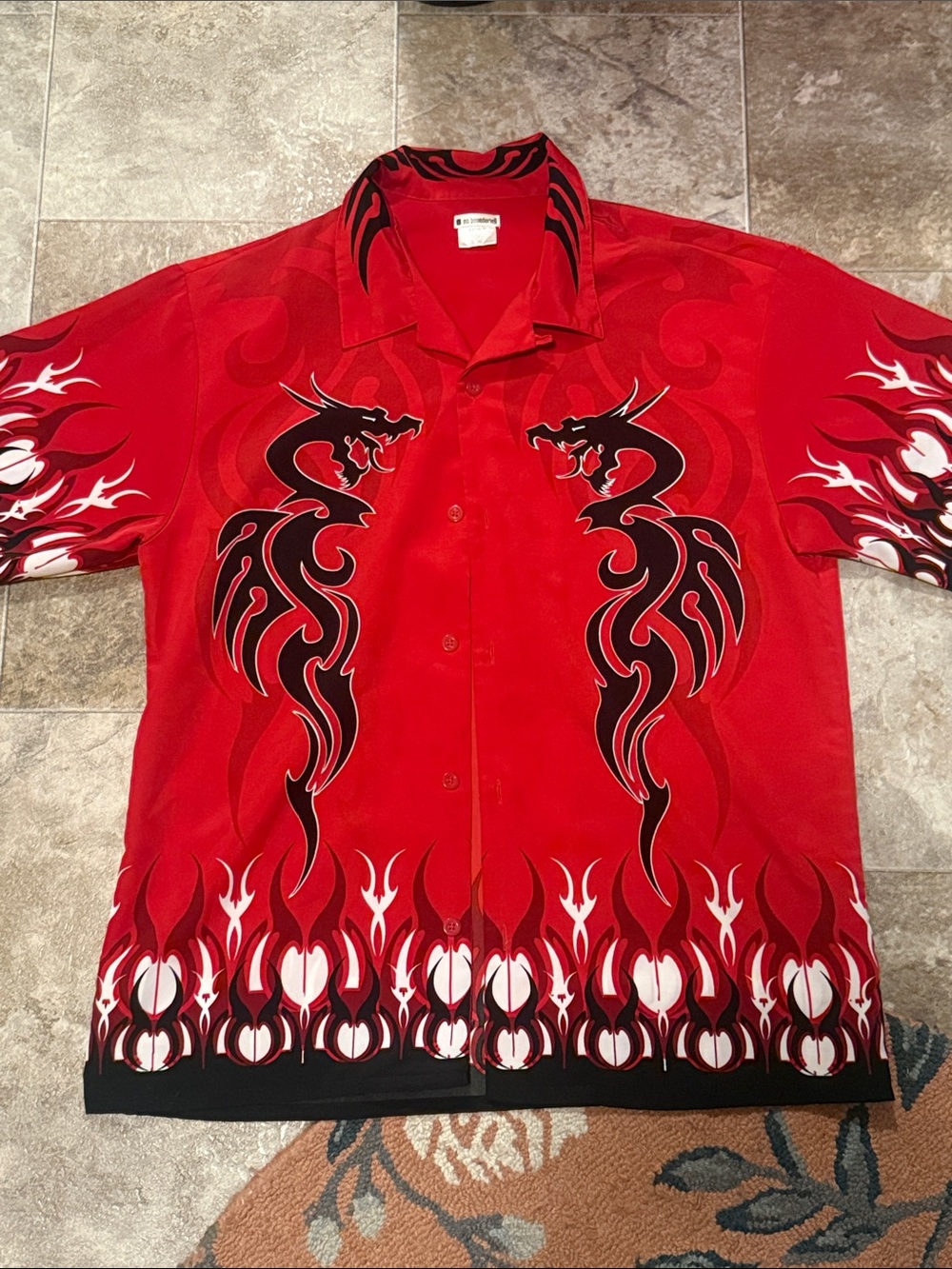 Y2K No Boundaries Dragon Print Button Down Shirt